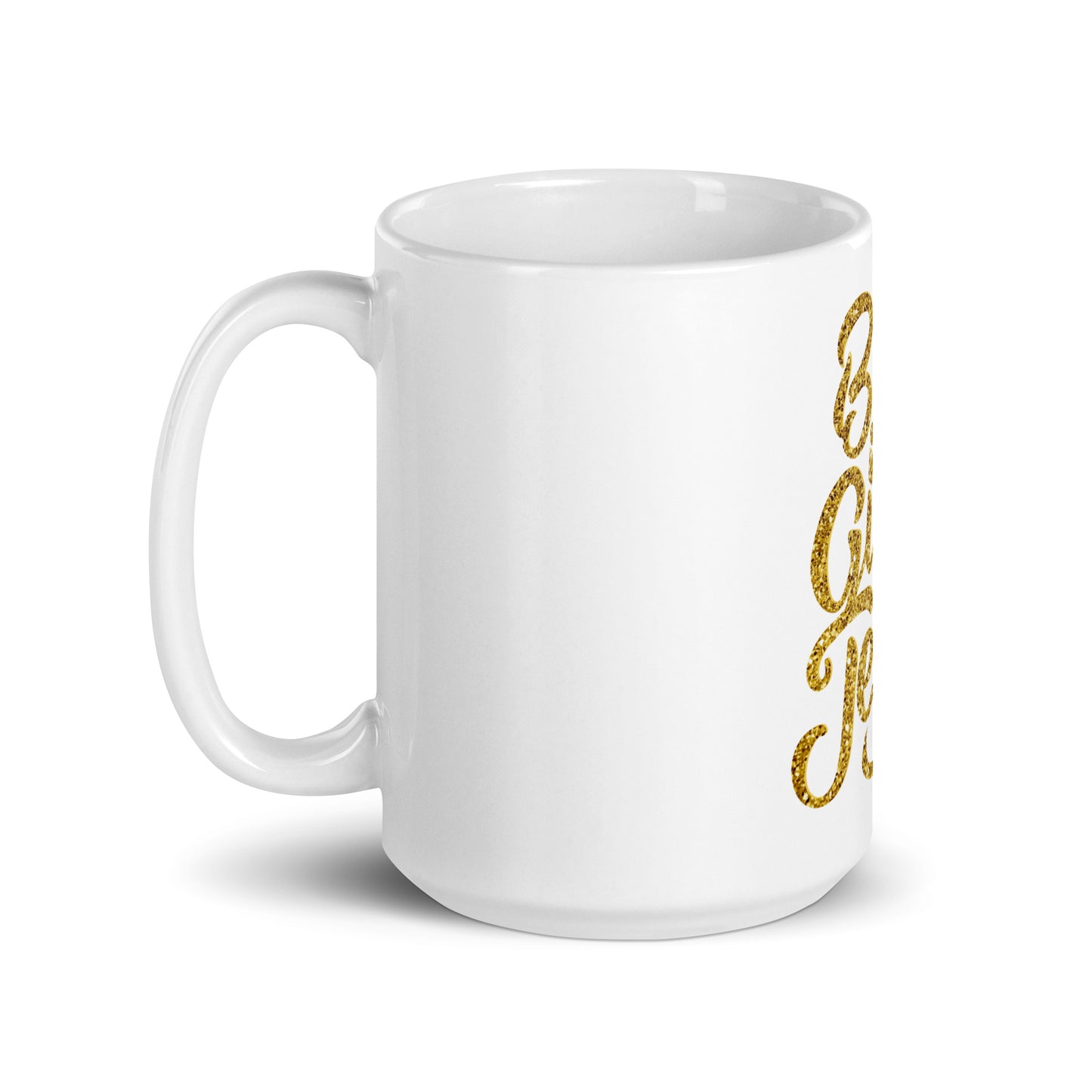 White glossy mug