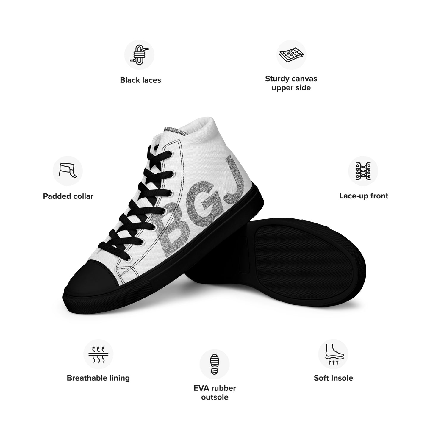 Women’s high top canvas shoes