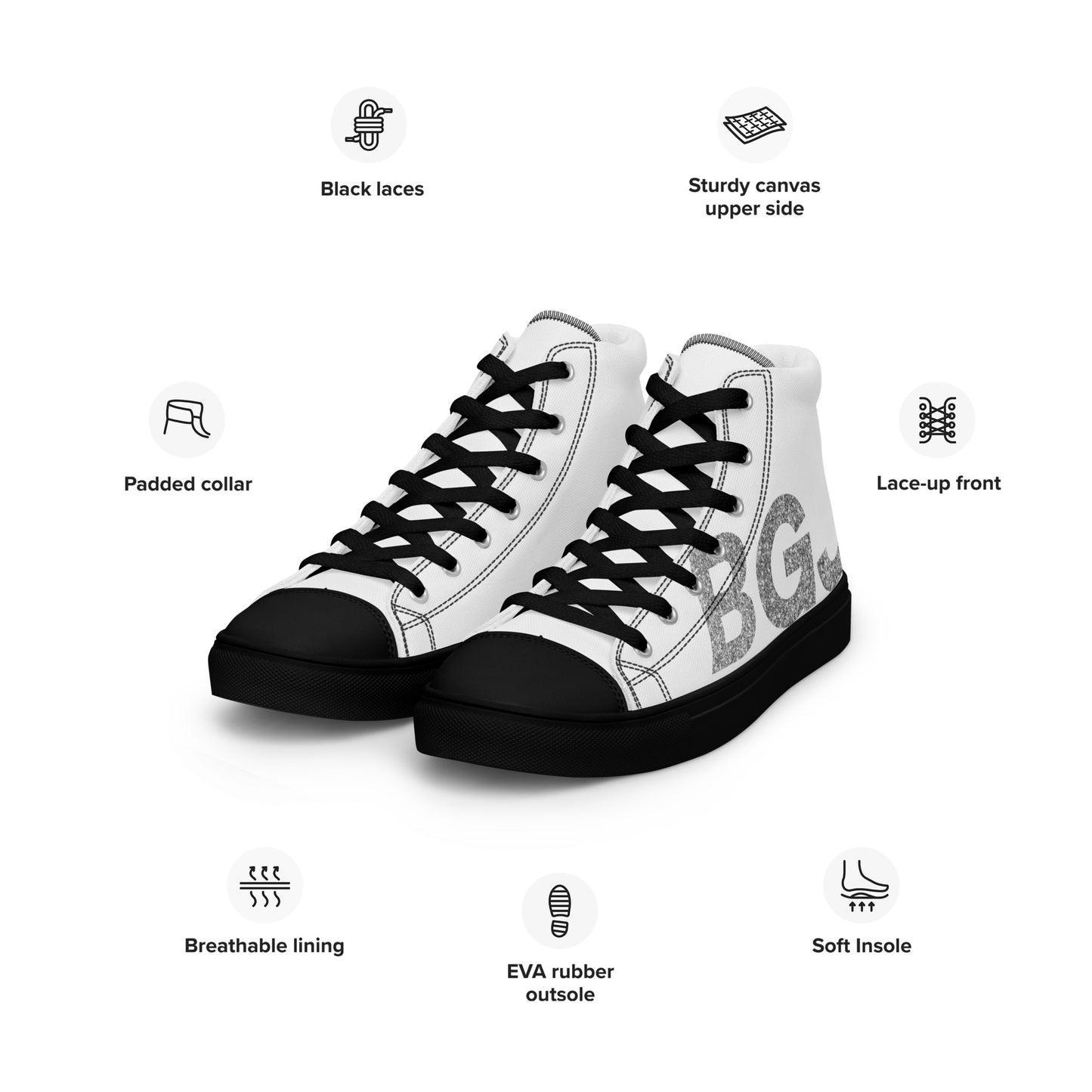 Women’s high top canvas shoes