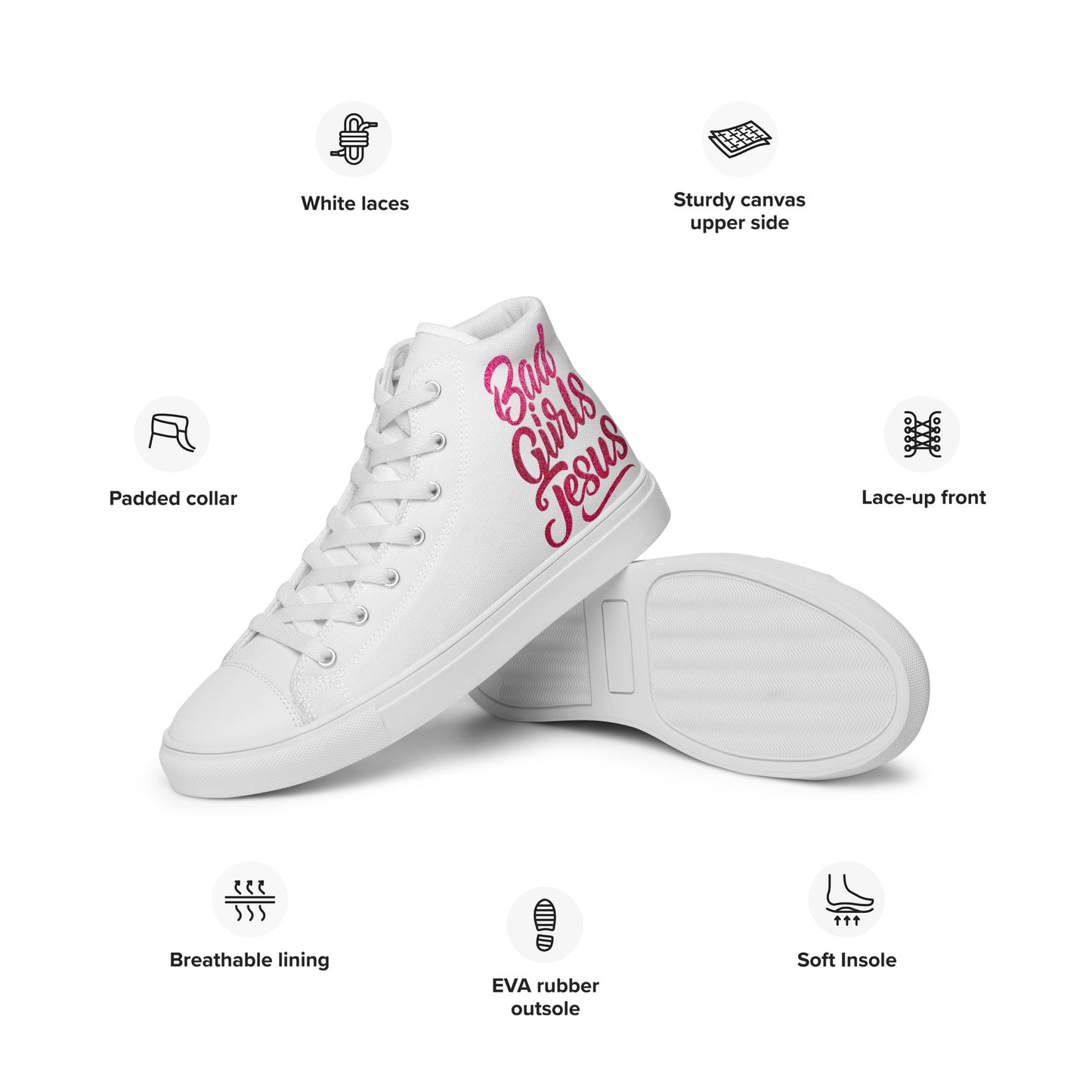 Women’s high top canvas shoes