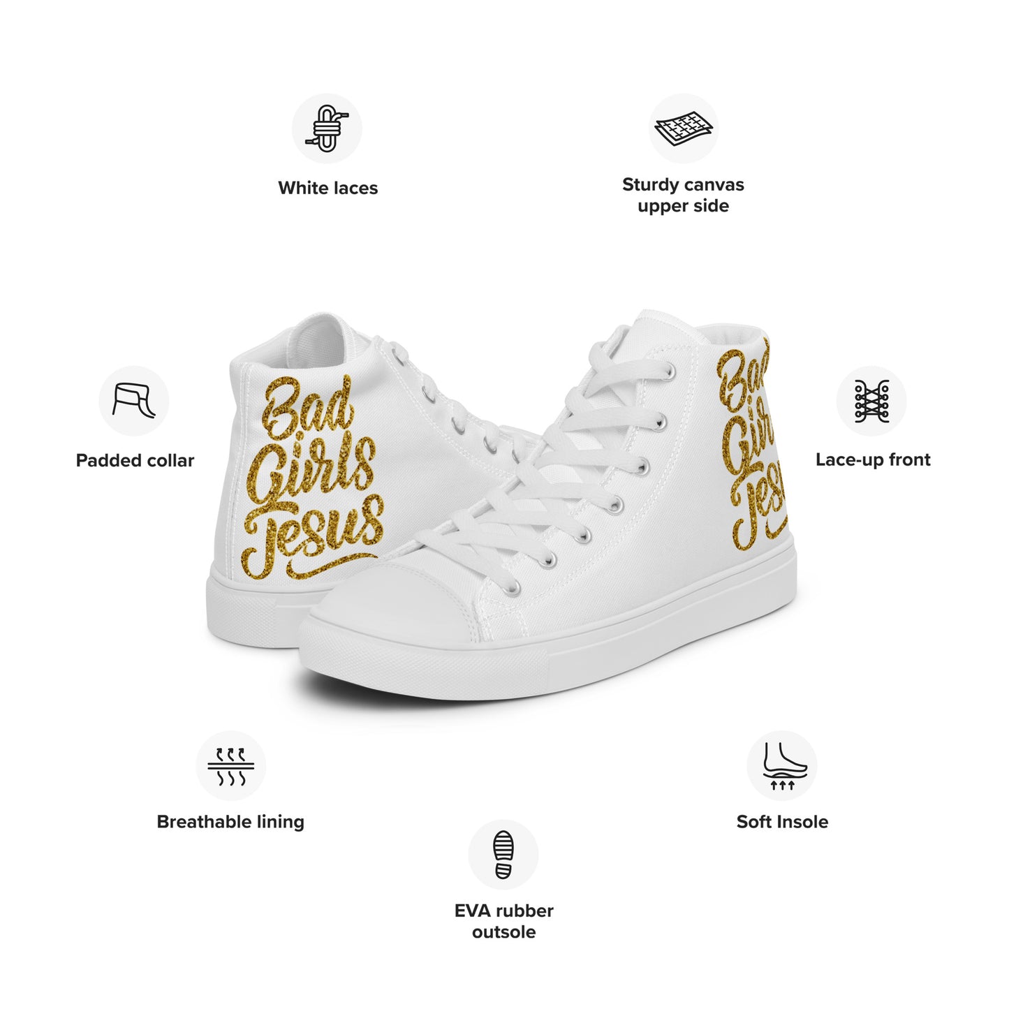 Women’s high top canvas shoes