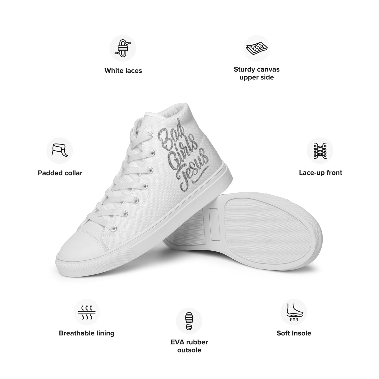 Women’s high top canvas shoes