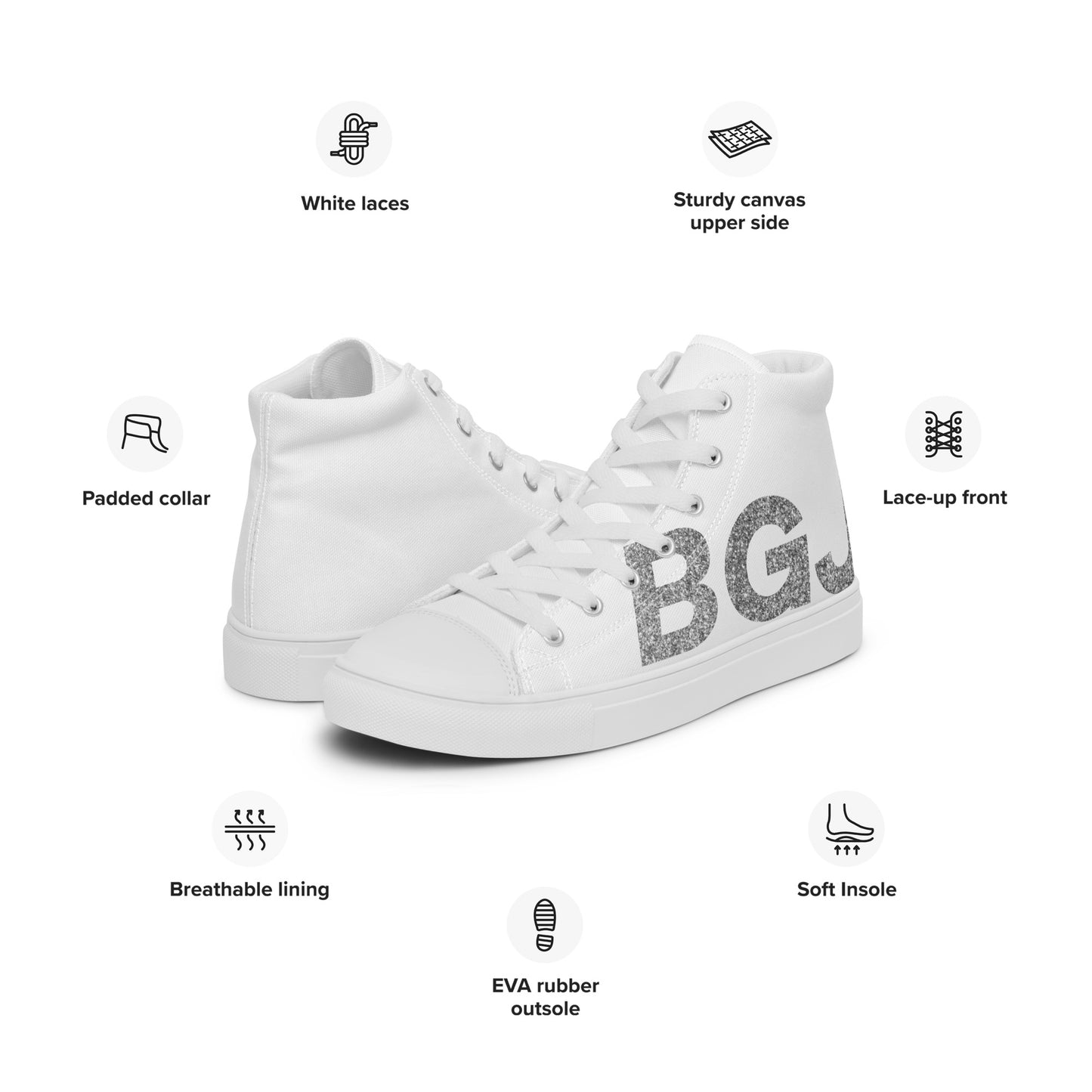 Women’s high top canvas shoes